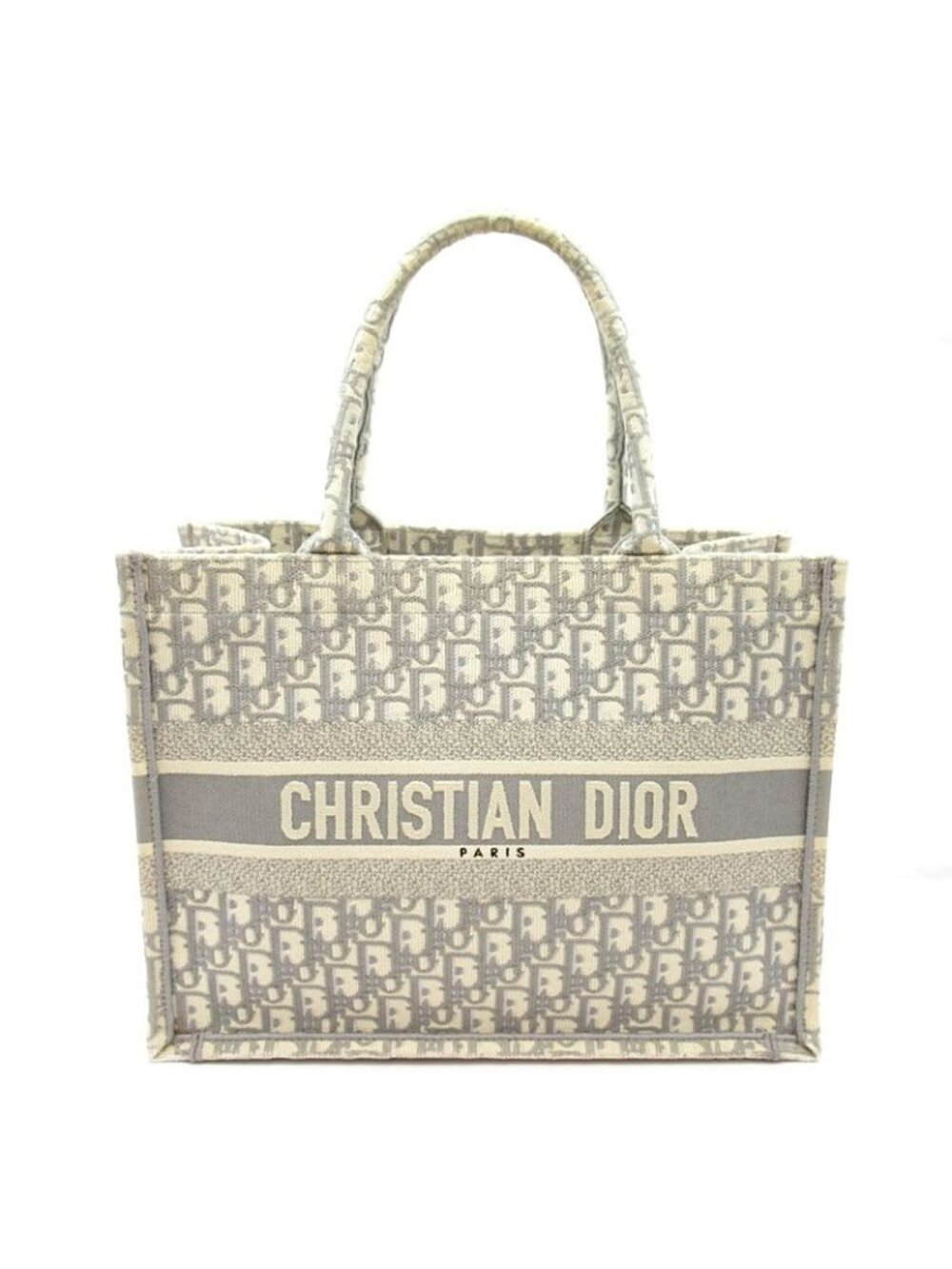 Dior Oblique Book Tote Canvas Gray Beauty